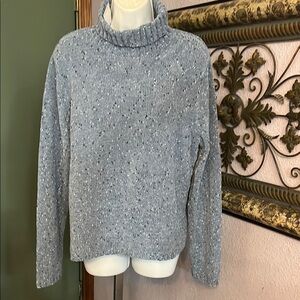 NWT Carolyn Taylor Blue Turtle Neck Sweater w/Cozy Texture & Relaxed Fit Sz XL